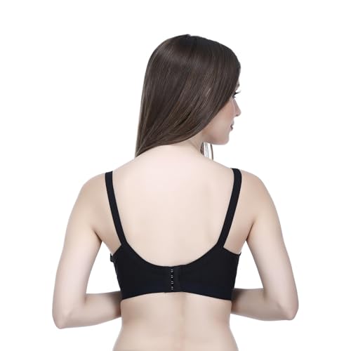 Image of Elina Women's Cotton Non Padded Non-Wired Regular Bra (RM-Dove Black 42)