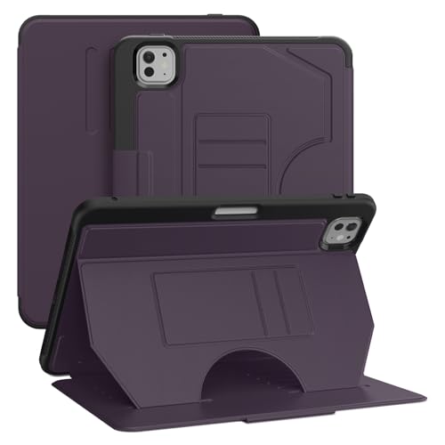 Image of ProElite Case Cover for iPad Pro 11 2024 M4 /M5 2024 /2025 Case, Smart Magnetic Shockproof Protective Case for Apple iPad Pro 11 M4 /M5 2024 /2025 5 Stable Stands with Pencil Holder, Dark Purple