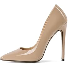 Womens Pointed Toe High Heels Slip On Stiletto Pumps Wedding Party Basic Shoes 12cm