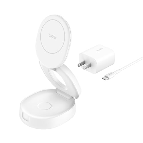 �yAmazon.co.jp����zBelkin 2 in 1 ���C�����X MagSafe�Ή� iPhone17,16�`12/Qi2�Ή��X�}�[�g�t�H��(�ő�15W) AirPods/���C�����X �C���z�� �X�^���o�C���[�h�Ή� �܂��ݎ� USB-C�P�[�u���t��