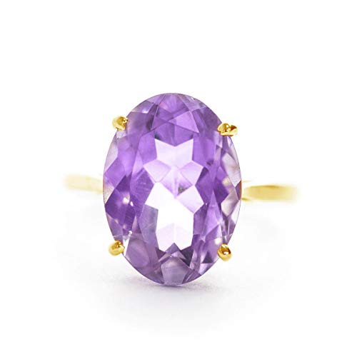 Galaxy Gold GG 14k Solid Yellow Gold Ring with 7.55 Carat Natural Oval Purple Amethyst4