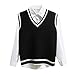 Women Sleeveless Sweater Vest V Neck Knitted Pullover Spring Fall Jumper Top Knitwear Outerwear