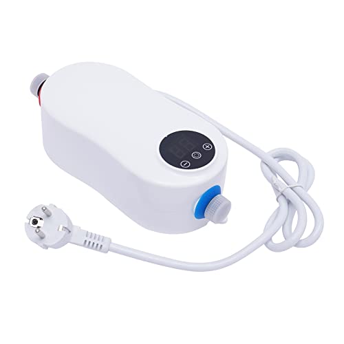 5500W elektrischer Warmwasserbereiter Durchlauferhitzer IPX4 wasserdicht 0,04-0,4MPa Druck LED-Thermostat 19x7,5x7,5cm geeignet für Küche und Bad weiß