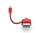 Produktbild equinux tizi flip  Lightning Ladekabel mit doppeltseitigem USB-Flip Stecker (10cm, rot), Apple Mfi Zertifiziert, Daten- und Ladekabel mit reversiblem Stecker.
