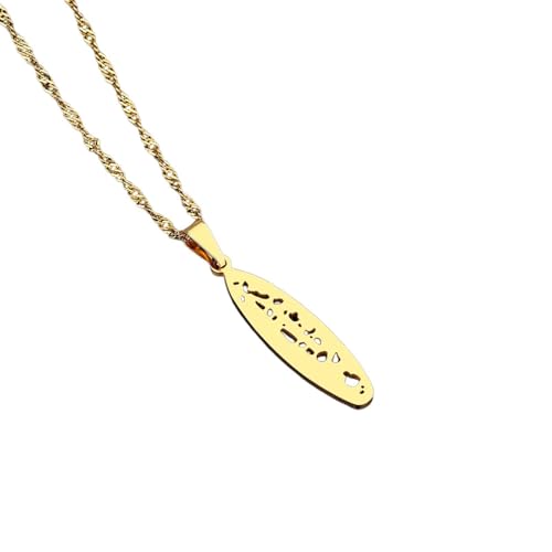 Générique Carte des Maldives Drapeau Pendentifs colliers pour femmes Filles Bijoux ethniques Maldives Cadeaux d’anniversaire