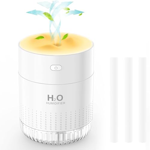 NEWCOO Humificador Humidificador Bebes, 350ml Humidificador de Aire con Luz Nocturna y Apagado Automático de 2 Modos 4-8H Larga Duración, Humidificador Silencioso para Dormitorio, Oficina y Plantas