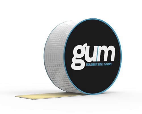 Gum Super Waterproof Butyl Rubber Aluminium Foil Tape - Repair Tape For Roof, Gutter - In Or Outdoor Use Waterproof Tape For Plastic And Metal Repairs - 16Ft Length (2In(W) X 16Ft(L)) #TOP27