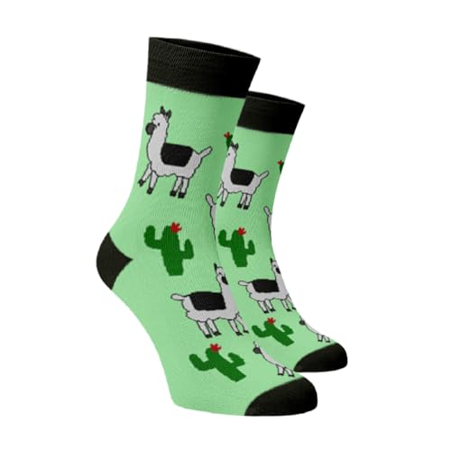 BENAMI | Lustige Socken mit Lama-Motiv | Baumwoll-Hochsocken für Damen und Herren