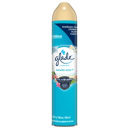 Hogar, Drugstore Glade Aromatizante para Hogar, Ambientador en Aerosol para la Cocina, Baño, y Toda la Casa, Aroma Paraíso Azul, 400 mL