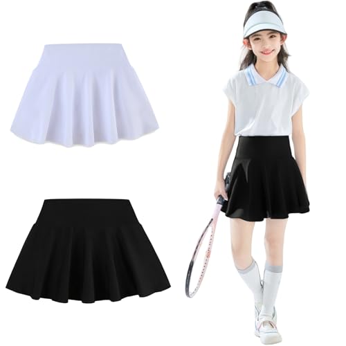 2 Pack Toddler Skirts Little Girls Tennis Skorts Athletic Golf Skorts