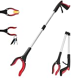 Grabber Reacher Tool - 32” Reacher Grabber Tool with Strong Magnetic and Swivel Head - Heavy Duty Pick Up Stick Grabbers for Seniors, Trash, Surgery Recovery Must Haves Gifts(Red)