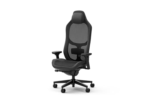 Fractal Design Refine Mesh Dark Gaming Chair - Ergonomic Office Desk Chair Functionality with 4D Adjustable Armrests, High-Back Support, Lumbar Cushion, and Breathable Mesh by Fractal Design - Image 4