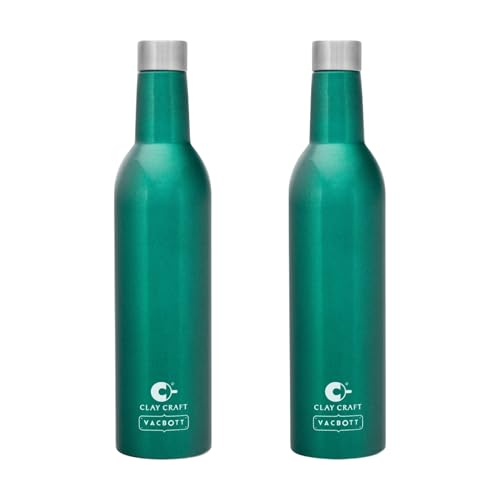 Image of Clay Craft Vacbott IVY Wine Double Walled|18 Hours Hot and 24 Hours|Cold Vacuum Insulated Flask Bottle|2 Piece, 1000 ml Steel Bottles for Travelling|BPA-Free|BIS Certified|1Year Limited Warranty