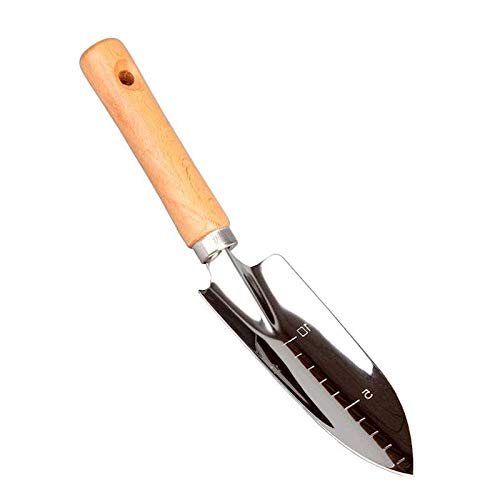 Haodou. Stainless Steel Wooden Gardening Shovel Plant Trowel for Outdoor Garden Home Plant Gardening Trowel Titanium Steel Plating Shaft for Archaeology