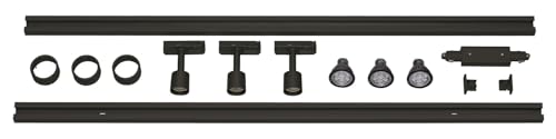 SLV negro SET MONOFÁSICO DE ALTA TENSIÓN, spot» led, proyector, luminaria de techo, sistema de carril, iluminación interior / GU10 12,9 W, 12.9 W, 1 Unidad (Paquete de 1)