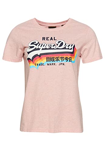 Superdry Femme VL NS Tee T-Shirt Not Applicable, Shell Pink Marl, 10