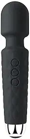 Massageador corporal Varinha mágica Varinha de silicone com textura estimulante - Recarregável, 20 modos, 8 velocidades(PRETO)