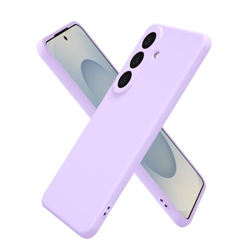 Oakxco for Samsung Galaxy S26 Plus Case Silicone, Ultra Slim Thin Phone Case for Women Girls, Plain Color Minimalist Aesthetic Cute Girly Design, Soft Rubber Gel TPU with Camera Cover, Purple Lavender