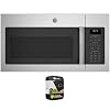 GE JVM6175SKSS 17 Cu Ft Over the Range Sensor Microwave Oven Stainless Steel Bundle with Premium 2 YR CPS Enhanced Protection Pack