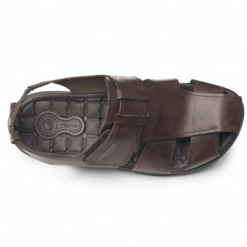 Sandália Masculina Pegada em Couro Marrom - 40