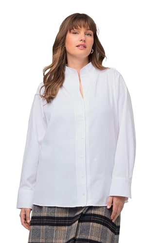 Blusa Oxford de cuello chimenea Ulla Popken para un estilo elegante de oficina