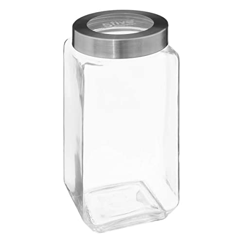 Vaso in vetro con coperchio in acciaio Miro 2L