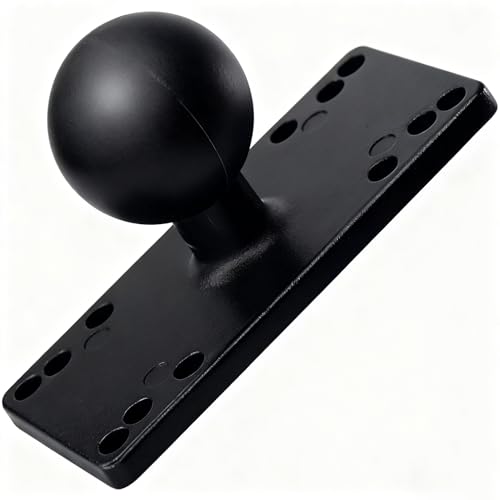 Strg Soporte de bola de 1.5 pulgadas con placa rectangular de aleación de aluminio, soporte de bola AMPS tamaño C, soporte de buscador de peces compatible con RAM y todos los brazos de doble enchufe