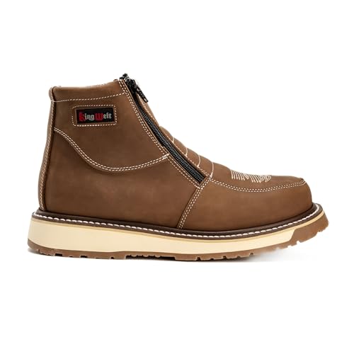 King Welt Ultra Flex 6" 335 Medallion Dual Zipper Double Density Lightweight Men Western Soft Toe Work Boots4