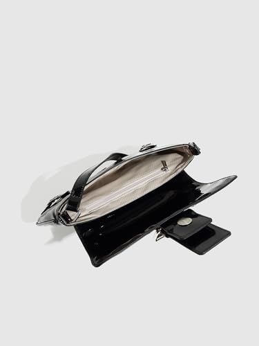 Verdusa Women's Punk Studded PU Leather Shoulder Handbags Flap Underarm Bags with Buckle3