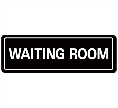 Waiting Room Sign - Premium Durable Acrylic Material, Super Strong Adhesive, Quick Installation, Suitable for Your Home and Business (9 × 3 Inches, Black)