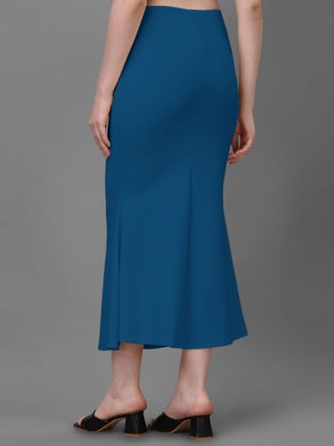 Image of Women's Saree Shapewear Petticoat, Cotton Blend Stretchable Mermaid Skirt, High Waist Tummy Control, Smooth Curve Fit with Adjustable Drawstring