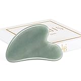 Gua Sha Guasha Facial Tools - Guasha Tool for Face Gua Sha Jade Stone Larbois Gua Sha Scraping Massage Tool for Face and Body SPA Acupuncture Therapy Relieve Muscle Tension Reduce Puffiness (Green)