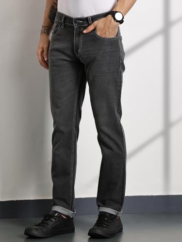 Image of Thomas Scott Men's | Solid | Brathable Fabric | Denim | Mid Rise | Casual Jeans for Men