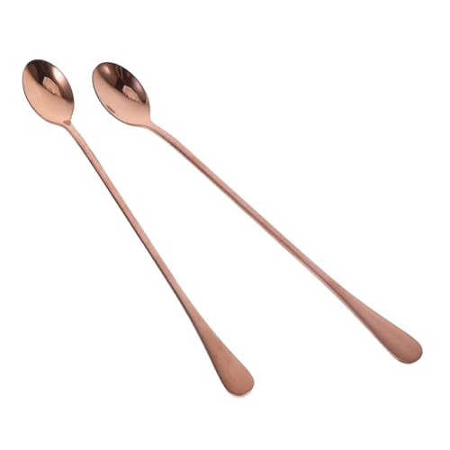 Cabilock Stylish Stainless Steel Long Handle Ice Spoon Reusable Bar and Home Teaspoon Stirrer
