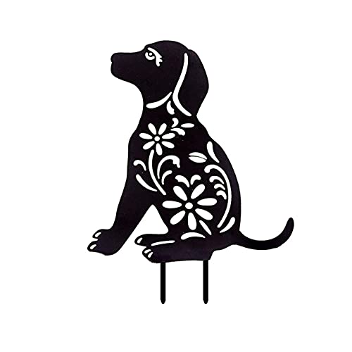 seOSTO Garden Decor Dog Garden Stakes- Garden Decor for Outside Silhouette Stake Garden Art, Decorative Garden Stakes Yard Decorations Outdoors Acrylic