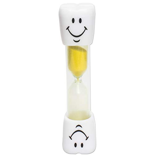 Kids Toothbrush Timer ~ 2 Minute Smile Sand Timer for Brushing Childrens Teeth (Yellow)