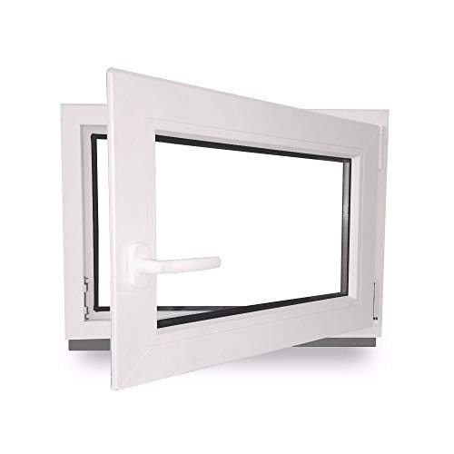 Preisvergleich Produktbild Kunststofffenster - 2-Fach Verglasung - 70 mm Rahmenprofil - innen weiß, außen weiß- BxH: 800x700 mm DIN Rechts