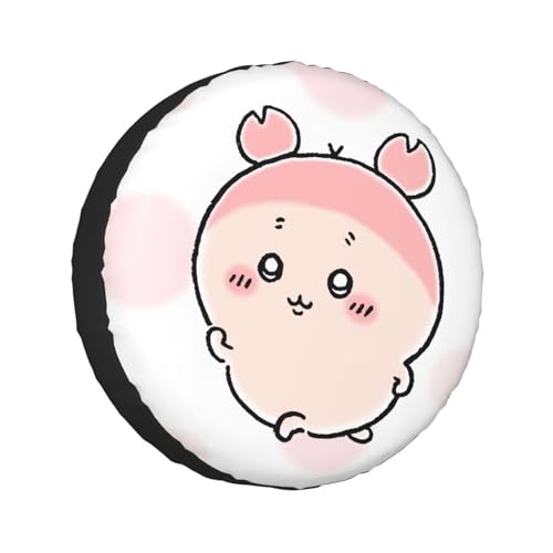 タイヤカバー ちいかわ カニちゃん スペアタイヤカバー おしゃれ タイヤ収納 防塵 防水 防紫外線 日焼け止 汚れ防止 劣化対策 タイヤバッグ 持ち運び便利 取付簡単 カー用品 14〜17インチ 屋外 軽自動車 普通車 汎用 17インチ:直径80-83cm