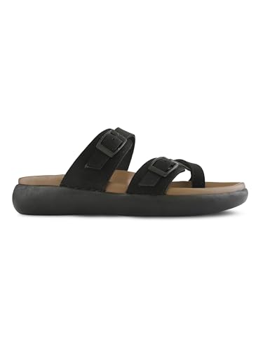 Image of San Frissco Men's Dual Buckle Slide Sandals | Adjustable Straps | Cushioned Footbed | Lightweight Casual Slip-On Sandals