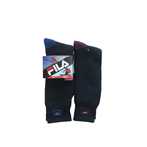 FILA XTREME Adult Socks Black - 2 Pairs (Shoe Size 6-12)