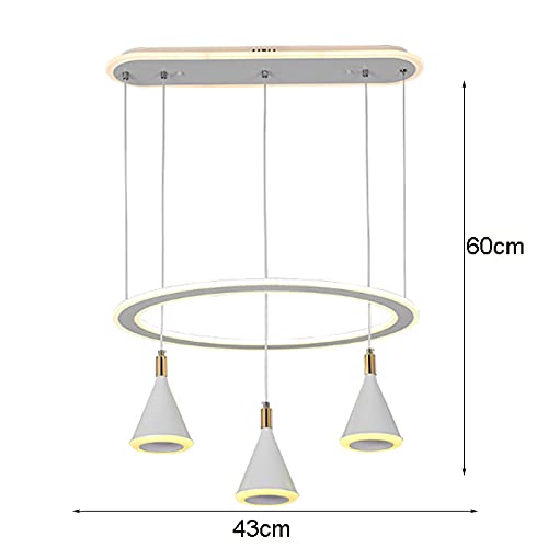 Biała i czarna lampa wisząca, luksusowy i modny żyrandol sufitowy do salonu, sypialni, willi lub baru, z kutego żelaza (wymiary: wys. 60 cm x D 43 cm), oświetlenie wewnętrzne.