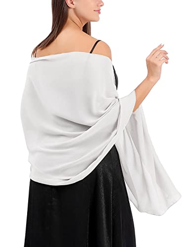 Aukmla Chiffon Shawls and Wraps for Evening Dresses Wedding Prom Scarf Cover Up Bridal Accessories for Women and Brides