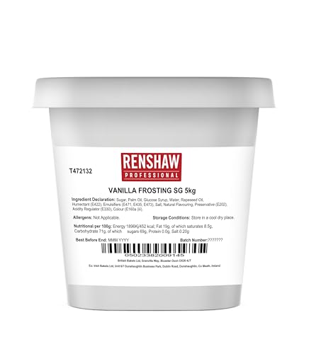 Renshaw Cake Frosting Vanilla Flavour 5 kg Large Tub (Pack of 1)