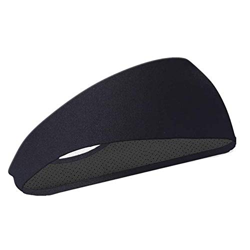 HHOOMY Bandas de Deporte para Hombre, Banda para el Sudor y Cinta para la Frente, para el Transporte de la Humedad, para Correr, Cross, Yoga, Casco de Bicicleta (Negro)