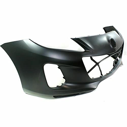 Image of FitParts Compatible with Mazda 3 2012-2013 Front Bumper Cover | Primed, With Fog Light Holes, Without Parking Sensor Holes, Sedan /Hatchback, GT GX GS Hatchback, OEM BGV450031EBB, MA1000235