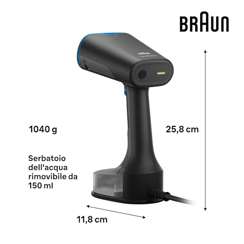Braun QuickStyle 5 GS5031BL - Piastra a vapore Dual FreeGlide, tecnologia 3D, tecnologia FastSteam, vapore 25 g/min, serbatoio acqua 150 ml, lunghezza cavo da 2,5 m, pronta in 45 secondi, 1200 W, - Immagine 4