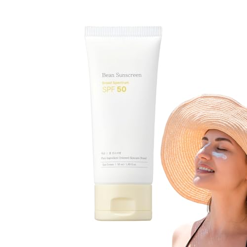 50 Ml Protector Solar Frijoles, Protector Solar Frijoles SPF 50 Airy Texture Tipo, Crema Protección Solar Del Cuerpo Frijoles Naturales, SPF 50 Crema Hidratante, Cuidado De La Piel