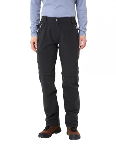 VAUDE Wanderhose Damen Zip-Off Farley Stretch III, wasserdichte Outdoorhose Stretch, atmungsaktive Trekkinghose mit Gummizug, komfortabel, Winddicht & schnelltrocknend