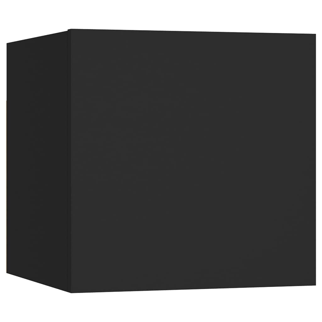 vidaXL Armadietti a Parete per TV 2 pz Neri 30,5x30x30 cm