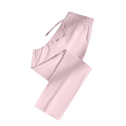 Pantalon sweat uni à coupe droite et ample style décontracté